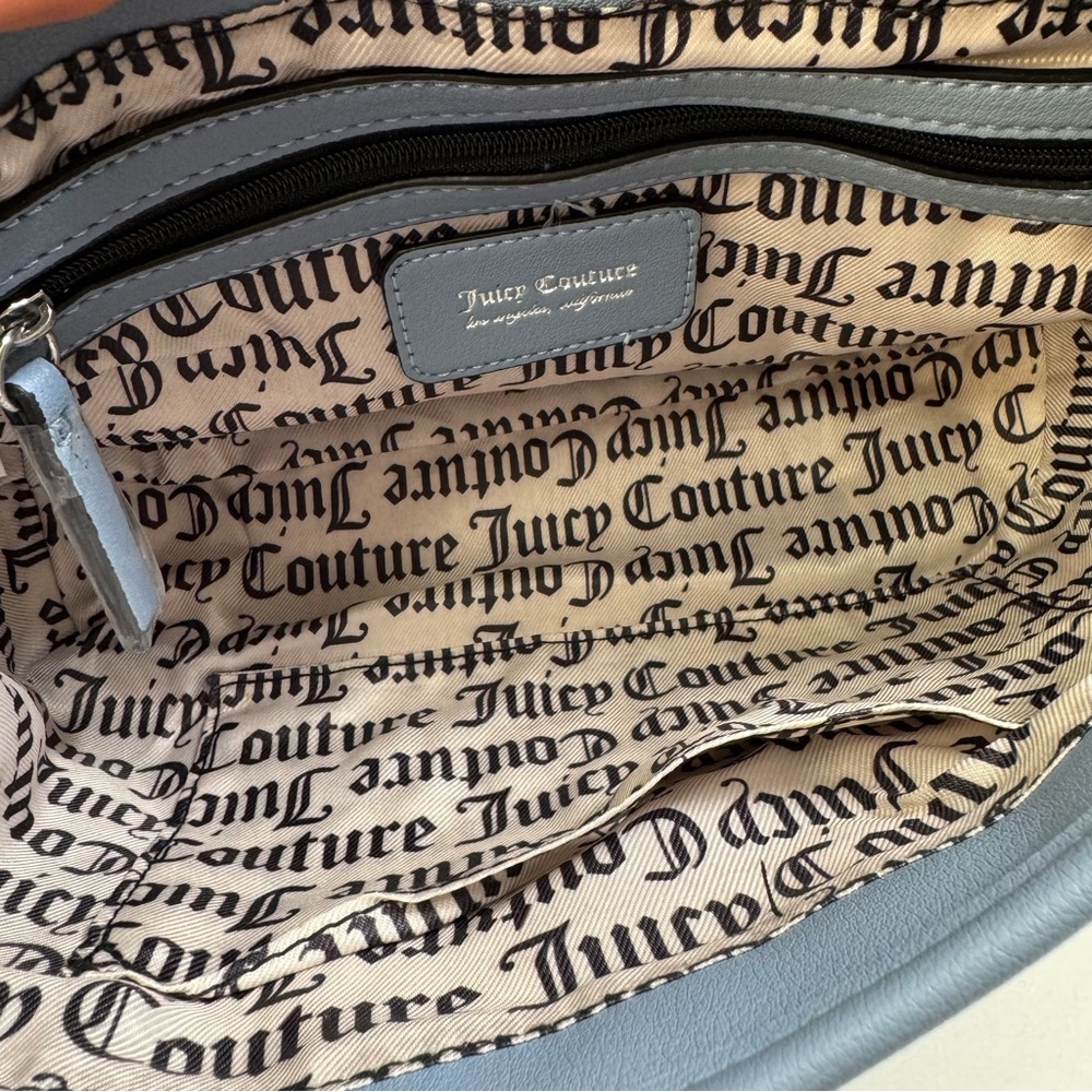Juicy Couture YK2 Say My Name Flap Quilted Hearts Crossbody Bag Slate Blue - Picture 11 of 12